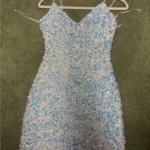 Windsor Blue Sequin Mini Dress